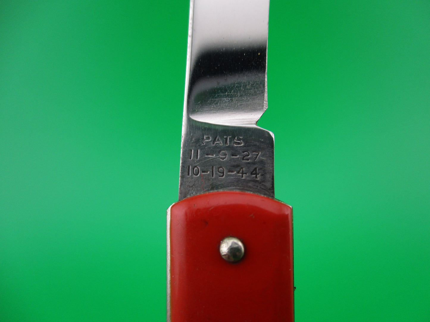 GEORGE SCHRADE Pullball Red w Green ball switchblade knife