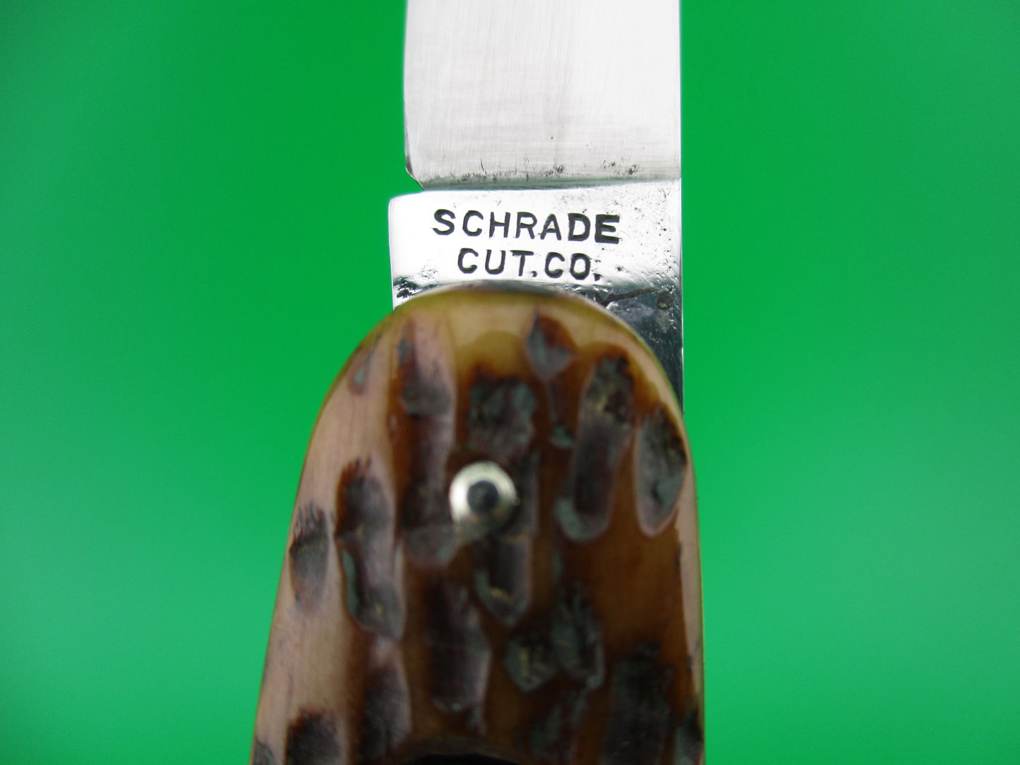 Schrade Cut Co Large Double Picked bone Clip/pen automatic knife