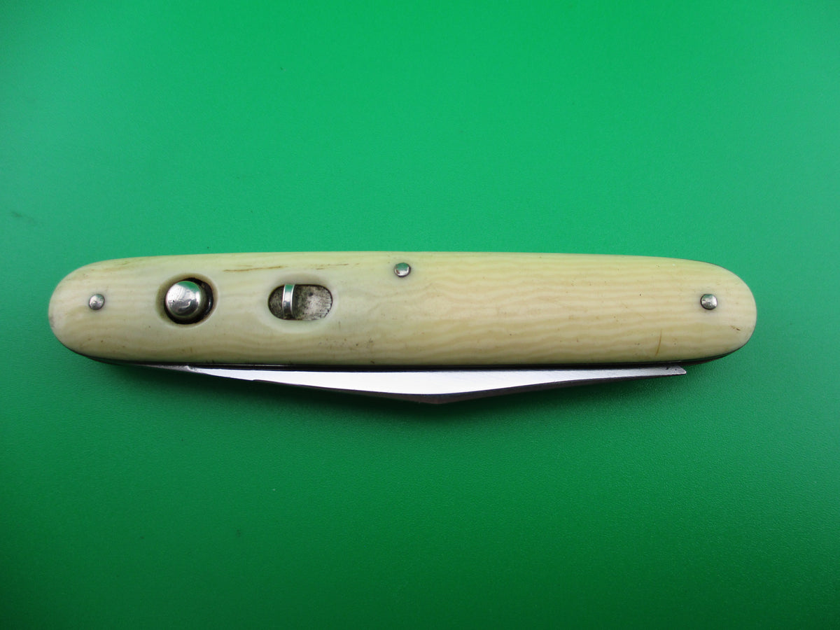 Schrade Cut Co 1404W Single Jack Ivory Celluloid switchblade knife ...