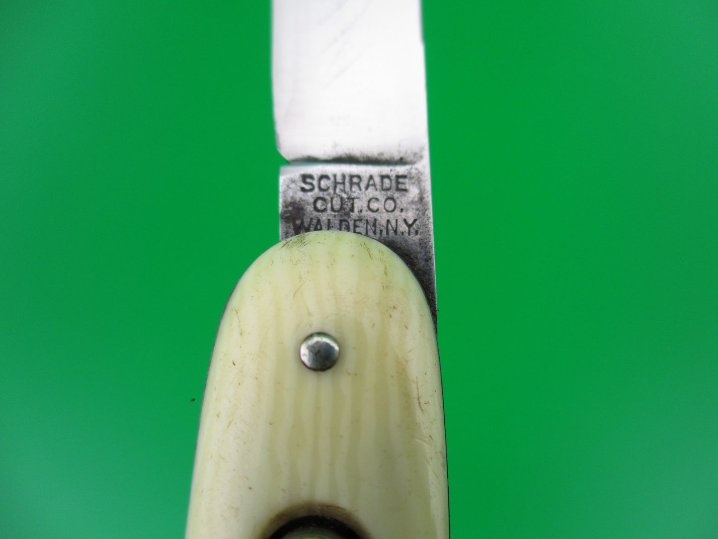 Schrade Cut Co 1404W Single Jack Ivory Celluloid switchblade knife