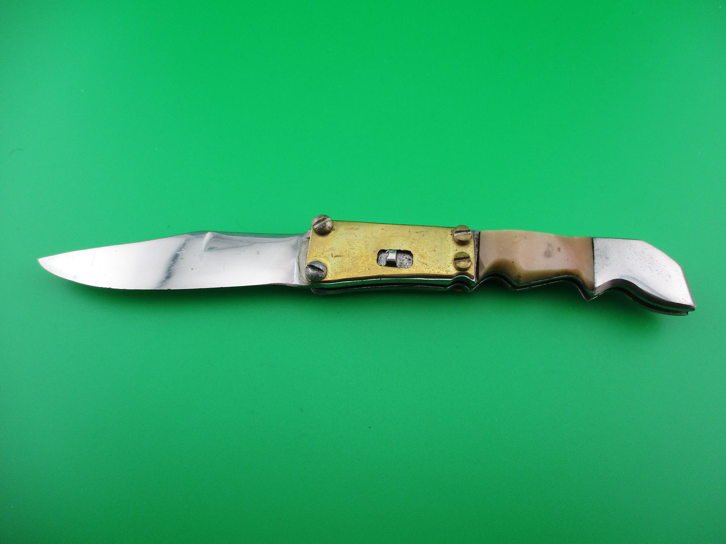 RPK 17cm Russian Prison Knife Tan handles switchblade