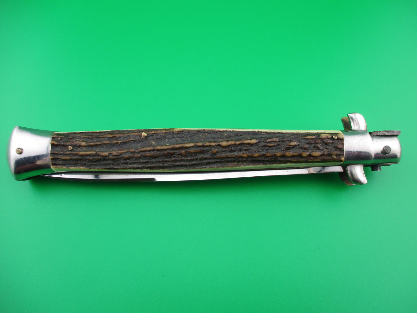 z Rostfrei 8 Italian 33cm Stag Transitional Stiletto Switchblade knife ...