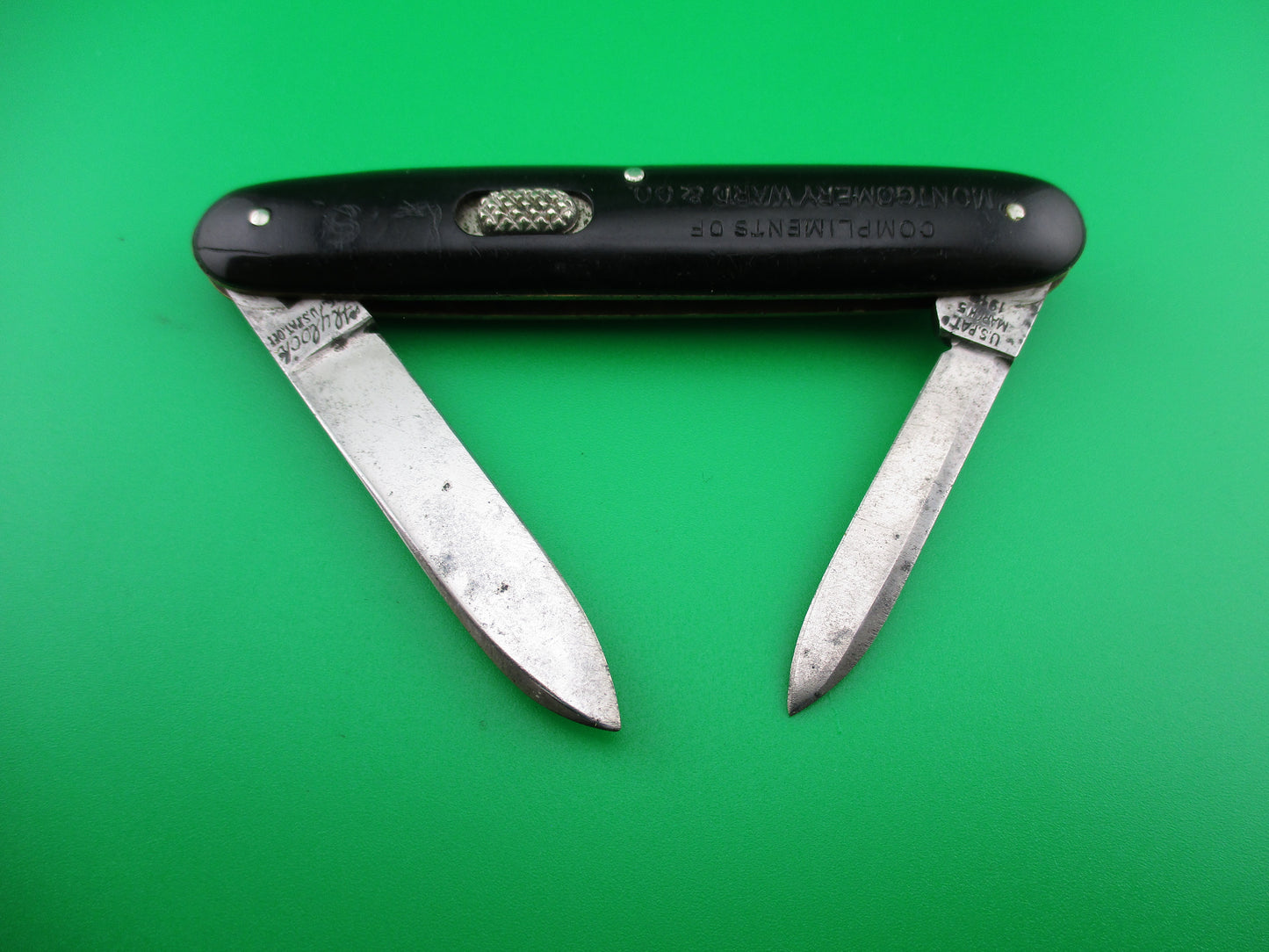 FLYLOCK Double Black switchblade Montgomery Ward & Co knife