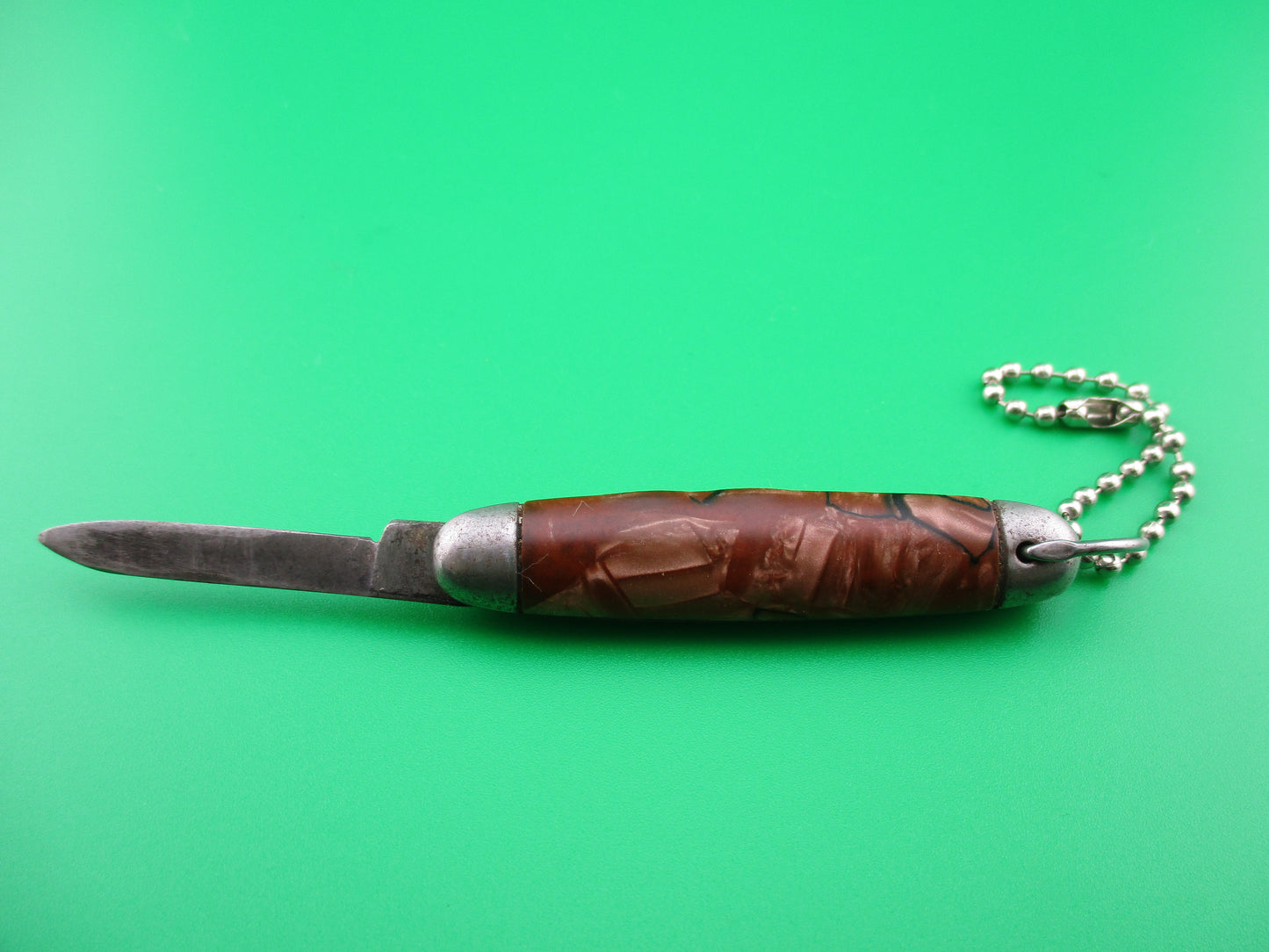 Imperial Jackomatic Jr Keychain switchblade brown pearl black mottled