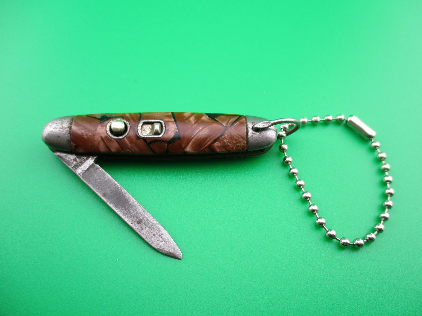 Imperial Jackomatic Jr Keychain switchblade brown pearl black mottled