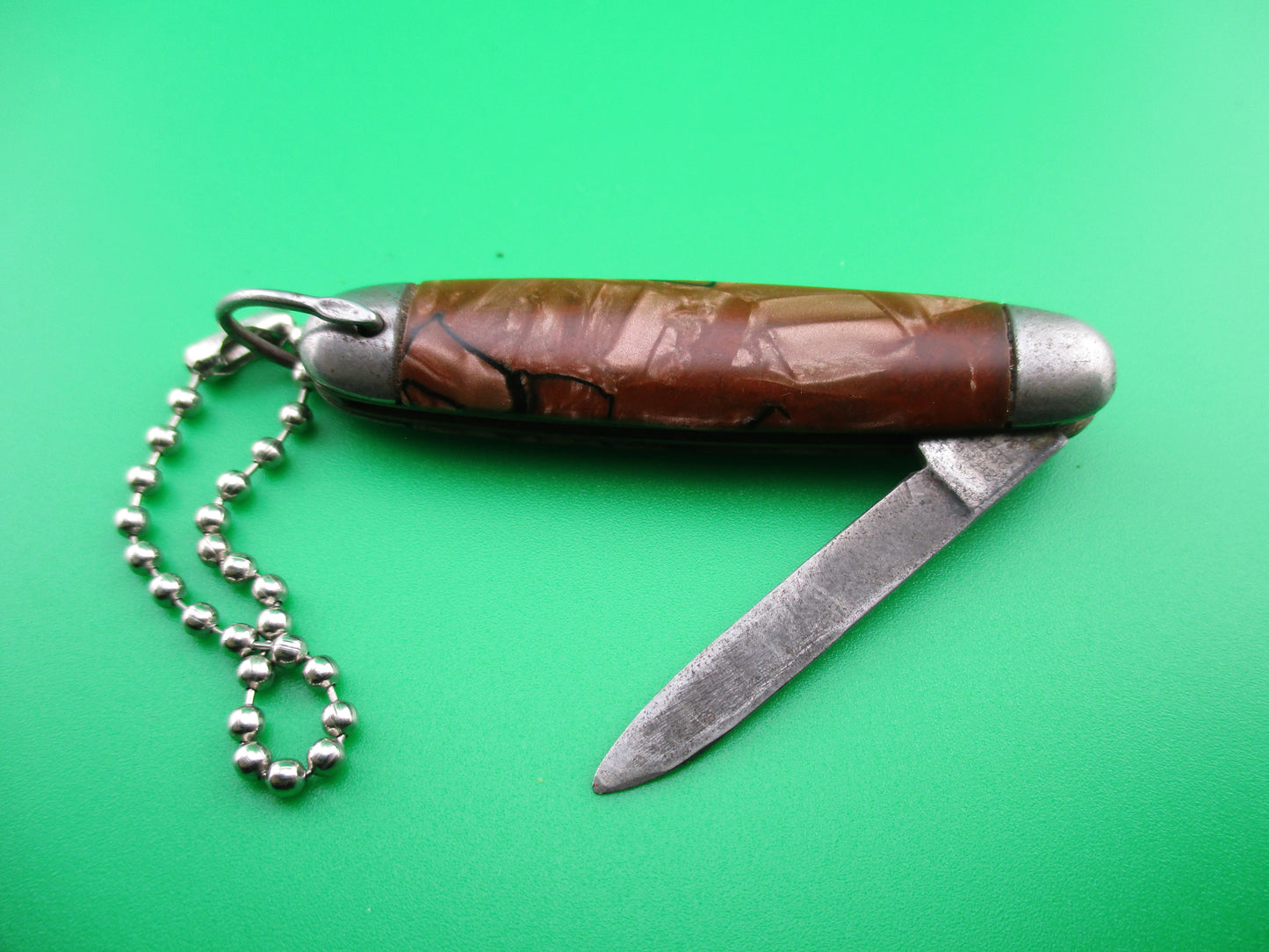 Imperial Jackomatic Jr Keychain switchblade brown pearl black mottled