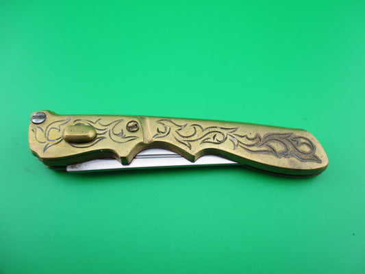 RPK 17cm Russian Prison Knife Brass engraved automatic knife