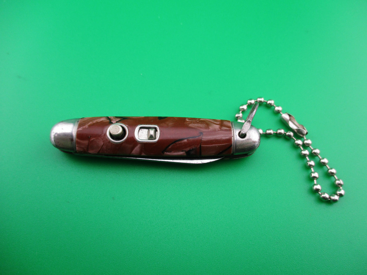 Imperial Jackomatic Jr Keychain switchblade brown pearl black mottled