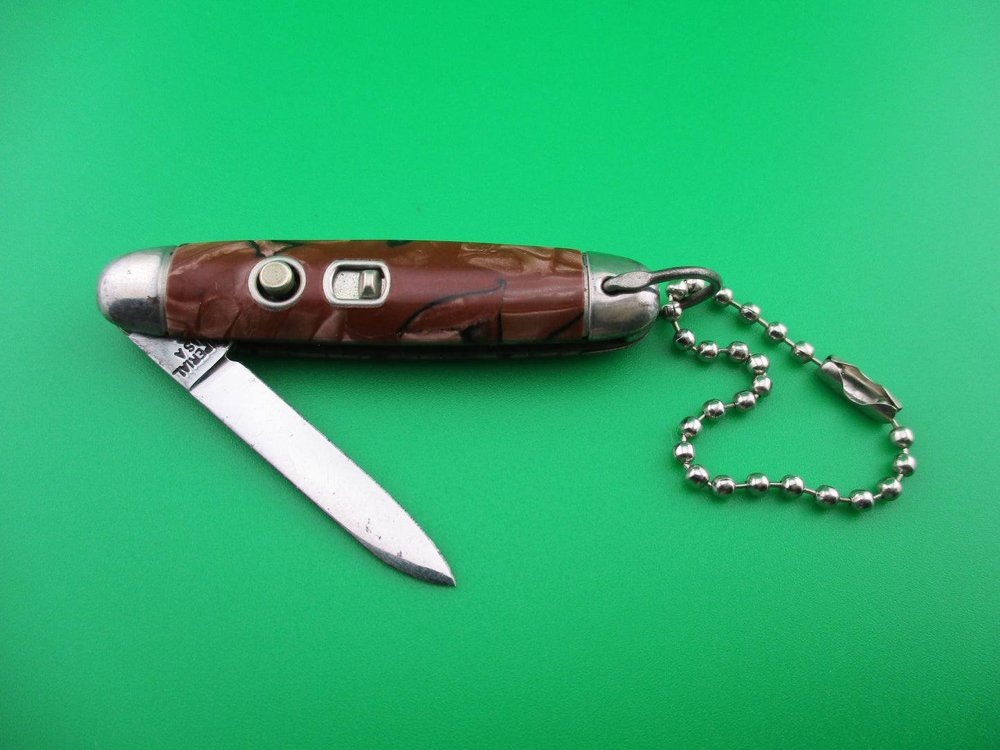 Imperial Jackomatic Jr Keychain switchblade brown pearl black mottled