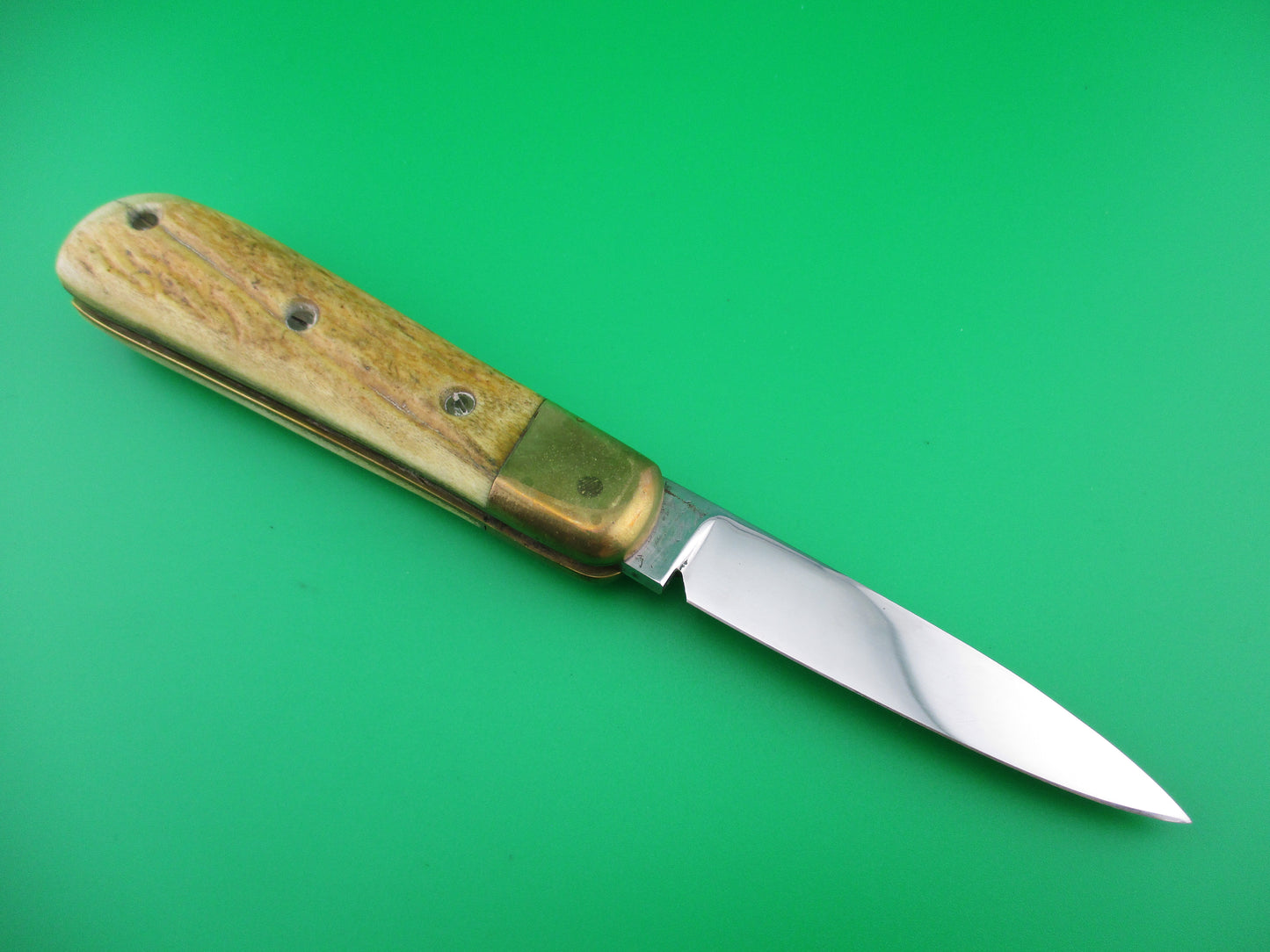 PAUL S MADE IN USA 0 Custom automatic knife Stag & Brass