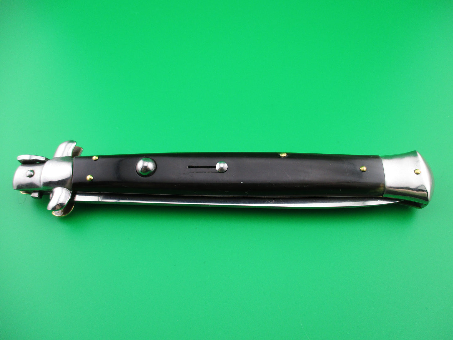 INOX 33cm Italian Stiletto vintage 1980s Dark Horn automatic knife