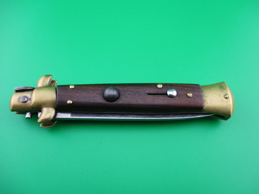 INOX 22cm Italian Stiletto Wood & Brass automatic knife