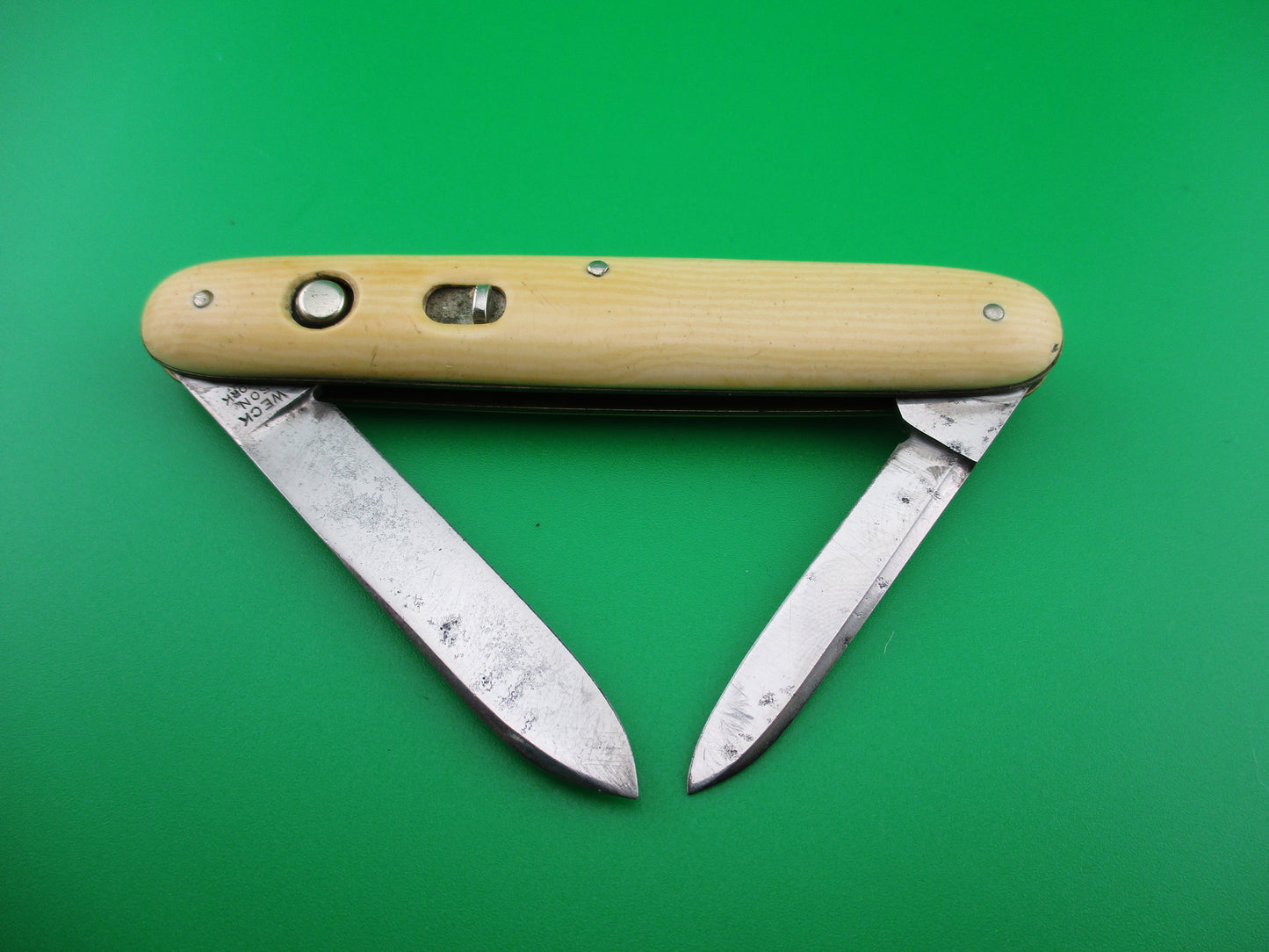 E WECK & SON NEW YORK double Ivory celluloid switchblade knife