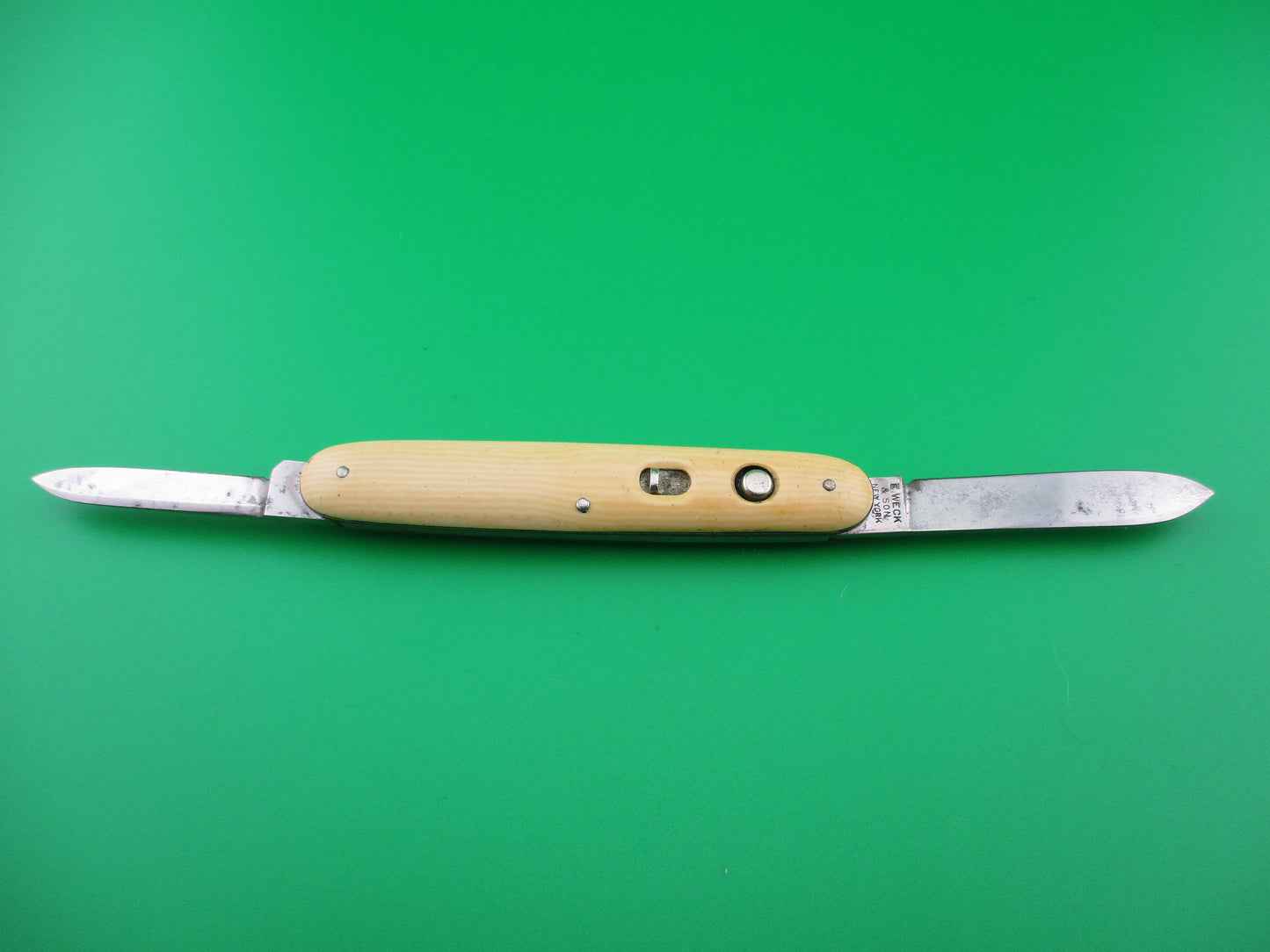 E WECK & SON NEW YORK double Ivory celluloid switchblade knife