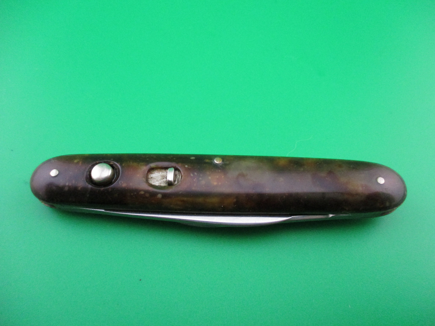 E WECK & SON medium double vintage Tortoise celluloid automatic knife