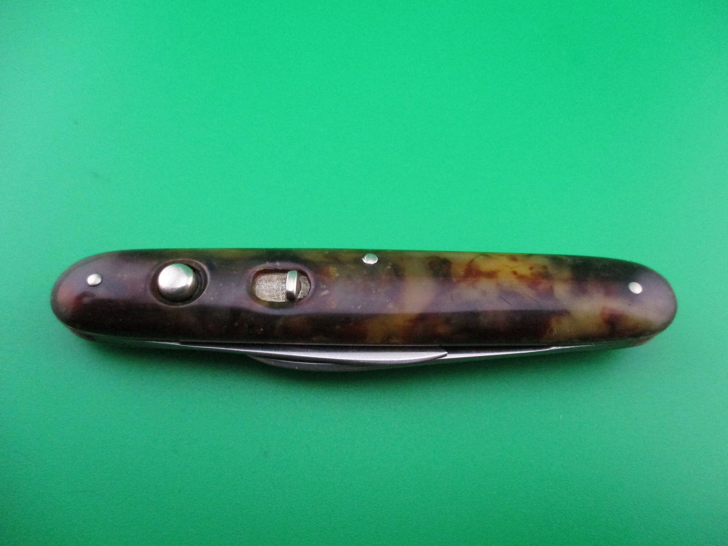 E WECK & SON medium double vintage Tortoise celluloid automatic knife