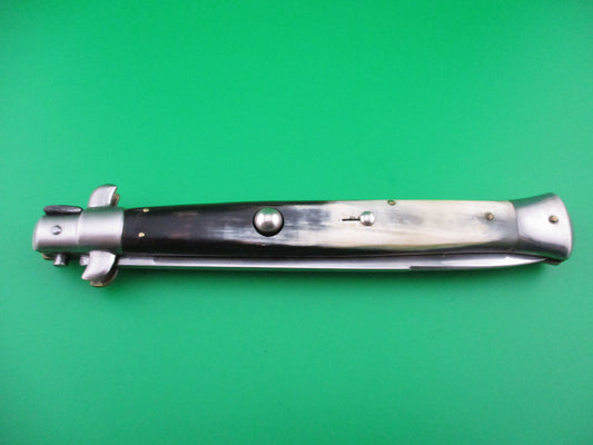 Rostfrei 33cm Italian Transitional Stiletto Black & Cream horn switchblade