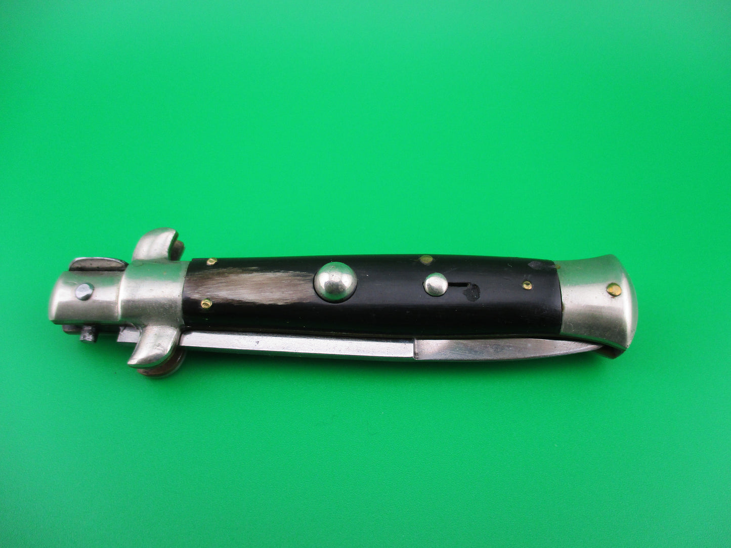 MADE IN ITALY 18cm Italian picklock 1950s Dark horn automatic knife