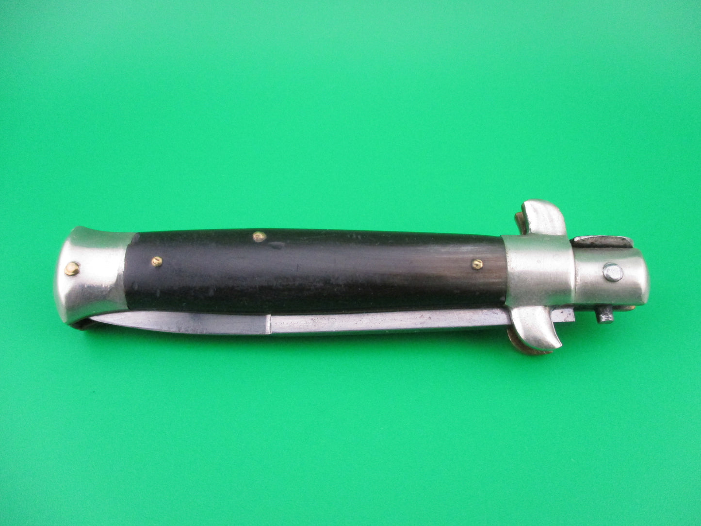 MADE IN ITALY 18cm Italian picklock 1950s Dark horn automatic knife