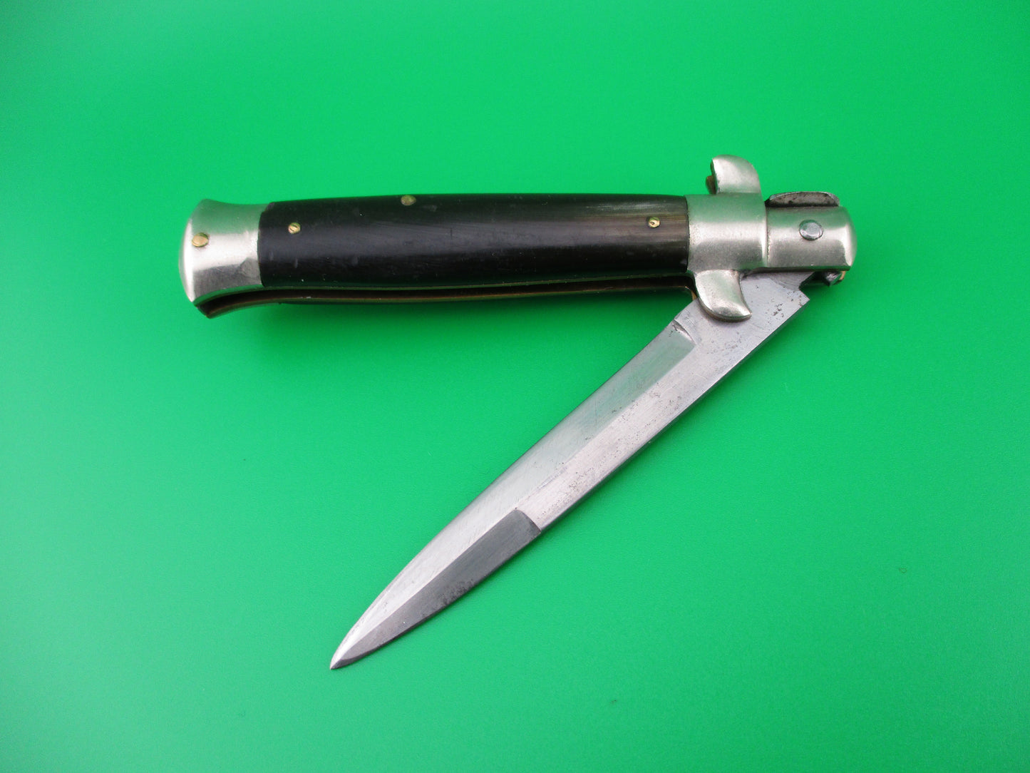 MADE IN ITALY 18cm Italian picklock 1950s Dark horn automatic knife