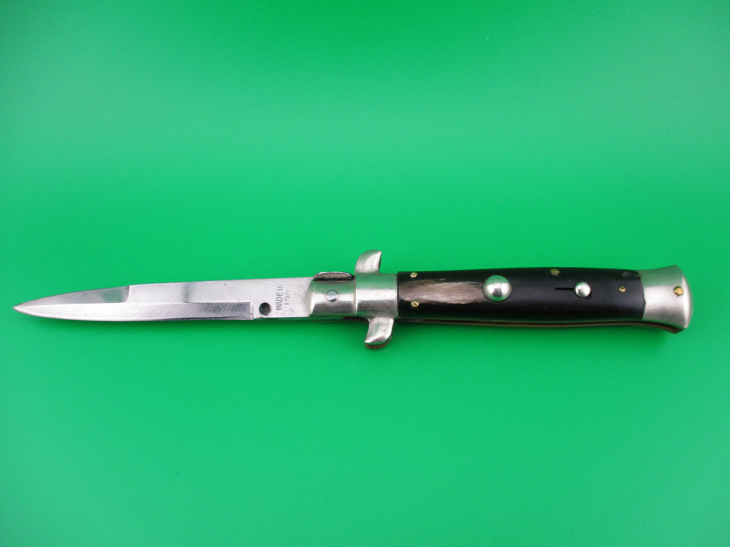 MADE IN ITALY 18cm Italian picklock 1950s Dark horn automatic knife