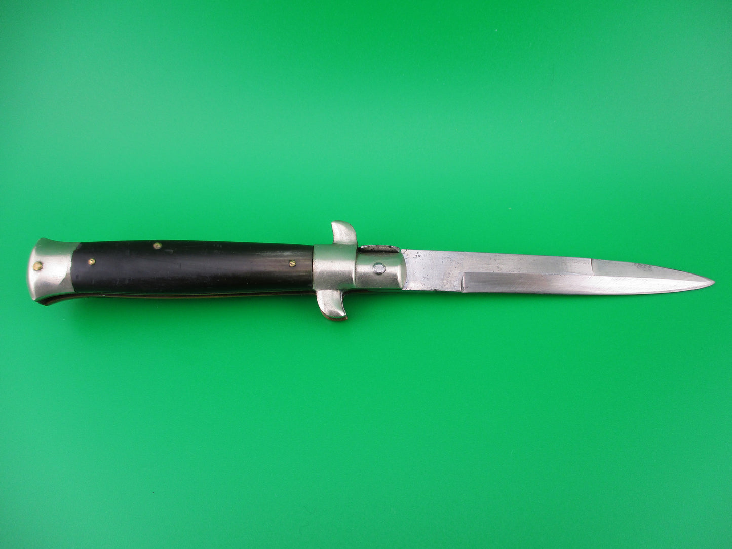 MADE IN ITALY 18cm Italian picklock 1950s Dark horn automatic knife