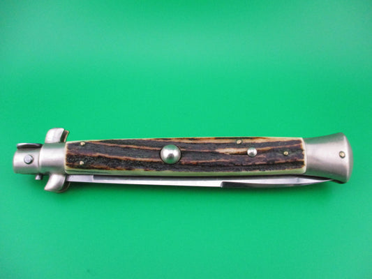 Rostfrei (slant) 28cm Italian Picklock Stag Vintage 1950s automatic knife