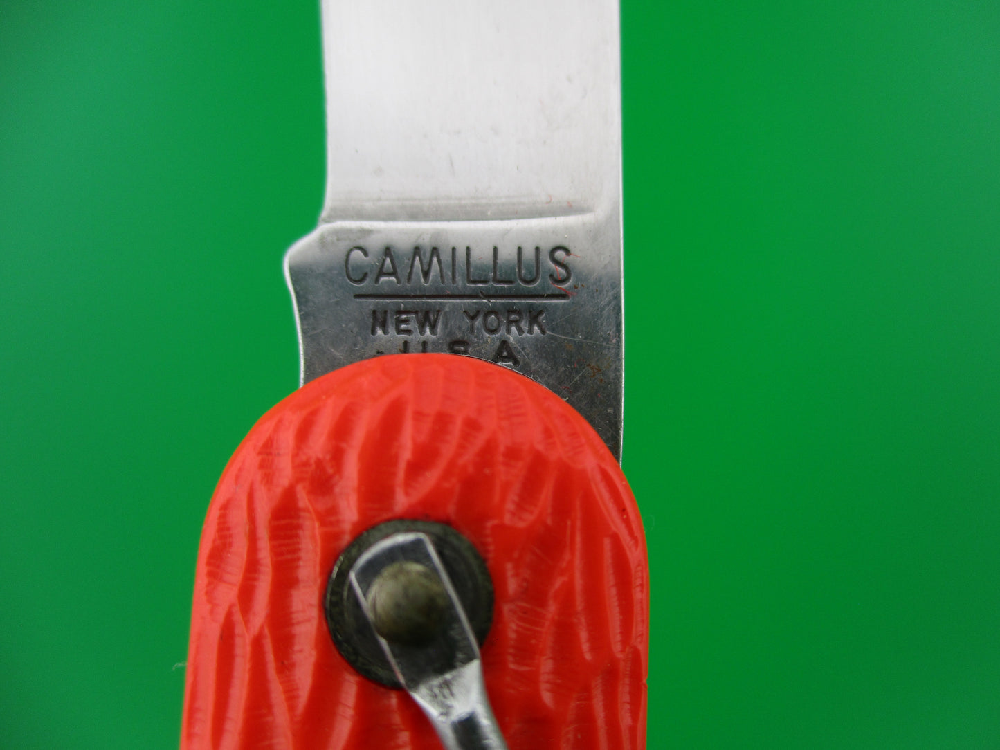 CAMILLUS vintage MC1 Orange paratrooper automatic knife with hook blade