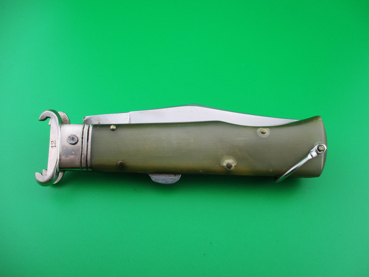 Shell Handle Switchblade z ITALY INOX 20cm Italian Shell Puller Humpback Hunter switchblade vin ...