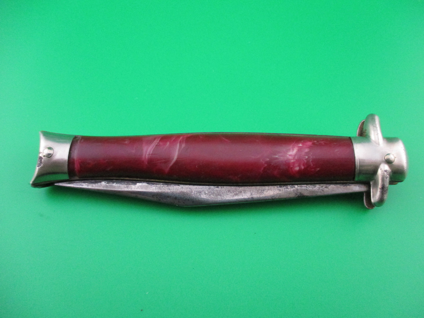 Colonial SHUR-SNAP Bowtie Burgundy early switchblade knife