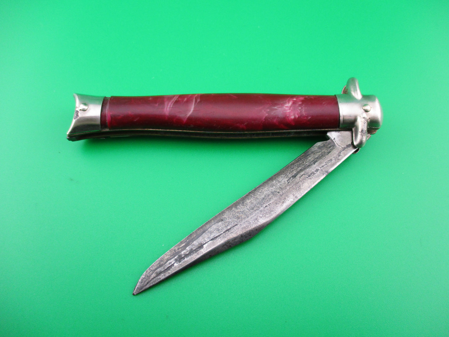 Colonial SHUR-SNAP Bowtie Burgundy early switchblade knife