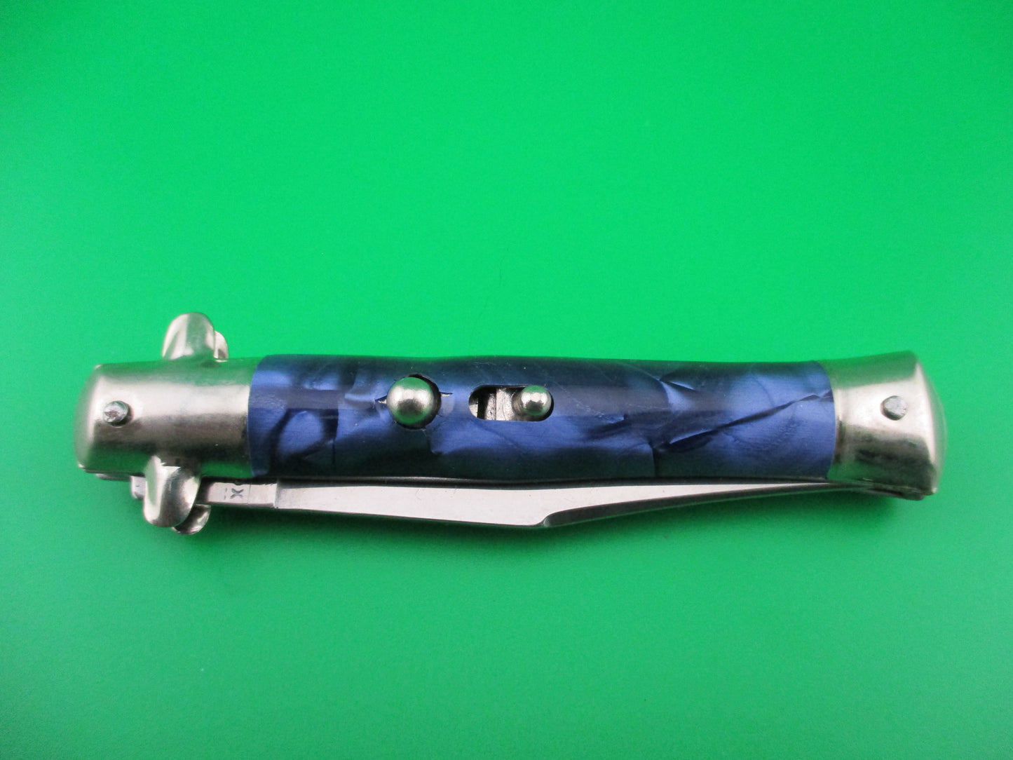 INOX 18cm Italian Tourist knife Blue pearl BoBc automatic knife