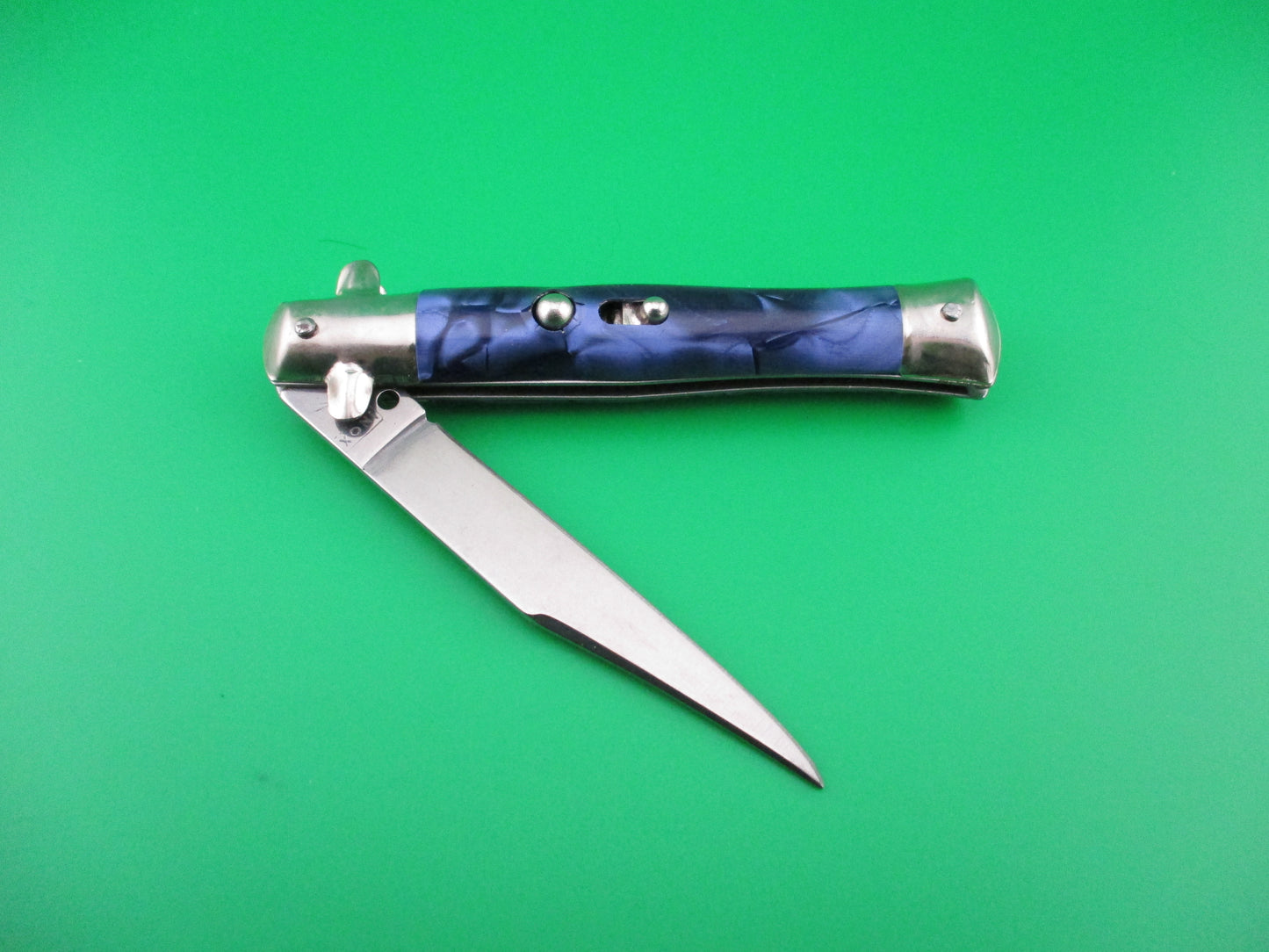 INOX 18cm Italian Tourist knife Blue pearl BoBc automatic knife