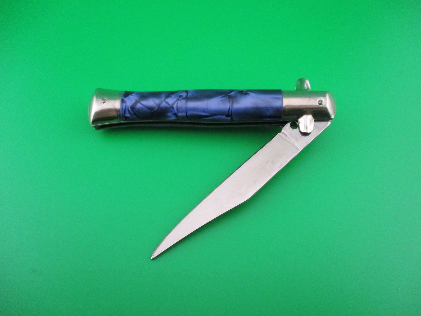 INOX 18cm Italian Tourist knife Blue pearl BoBc automatic knife