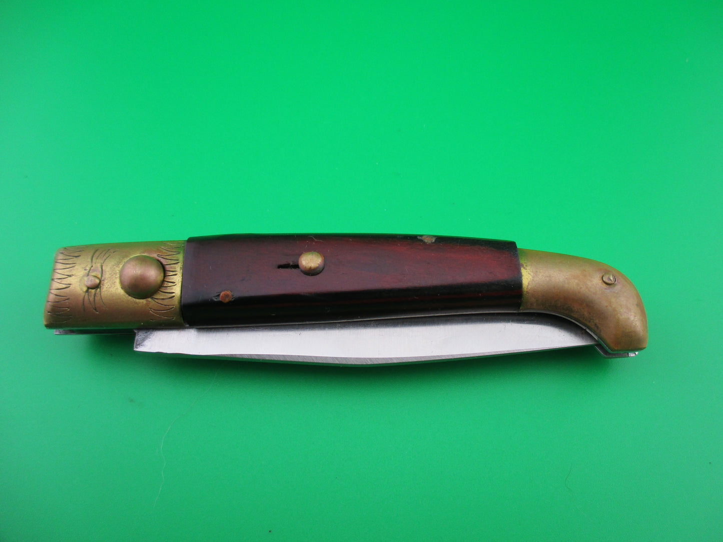 Jndiana PATENT 21cm Pattada Italian Birds head Cocobolo wood switchblade knife