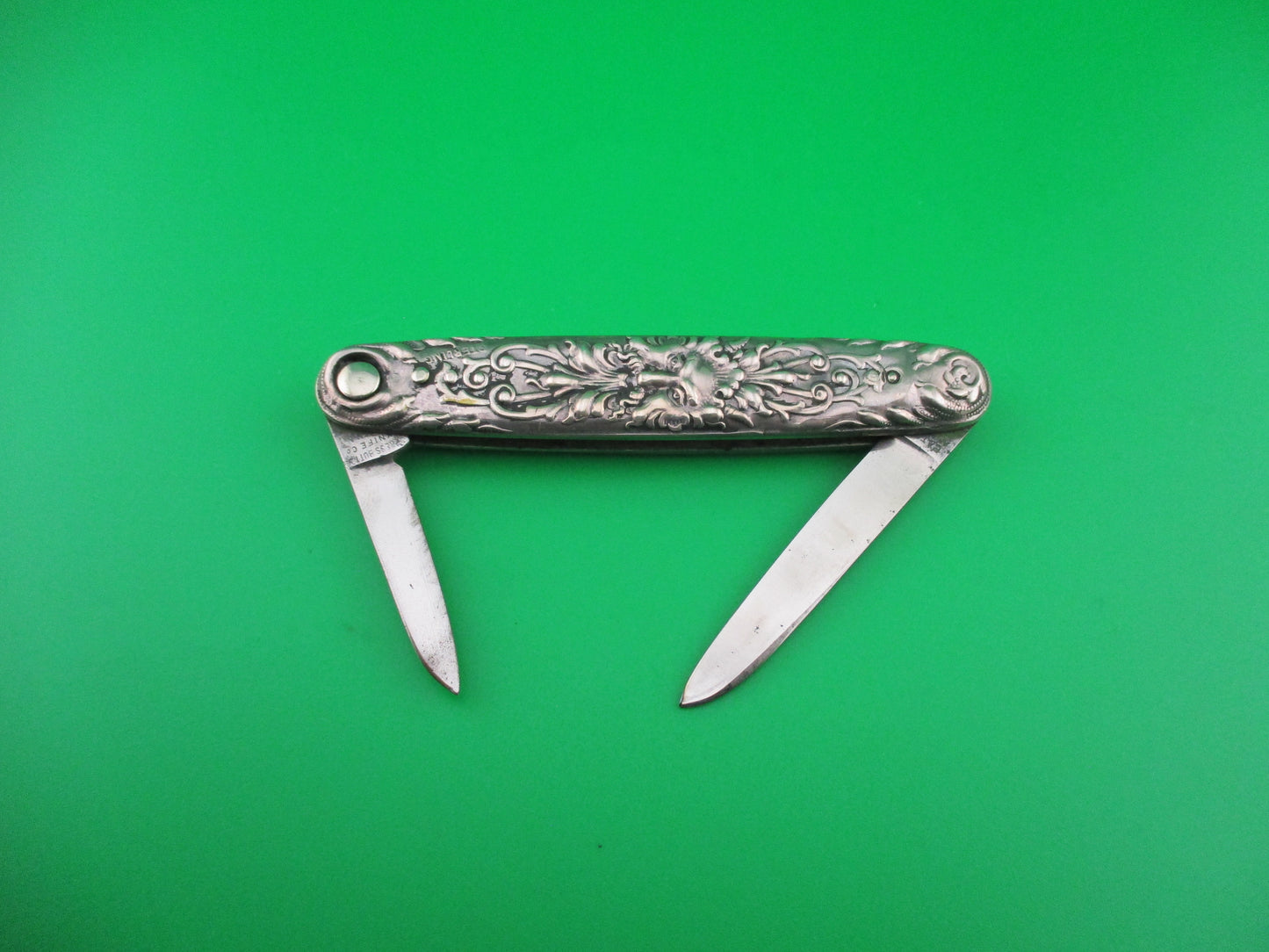 Press Button Knife Co Medium double Sterling Silver Satyr switchblade