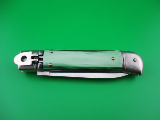 G.O.M. INOX 20cm Italian Lever Green Pearlex vintage switchblade knife