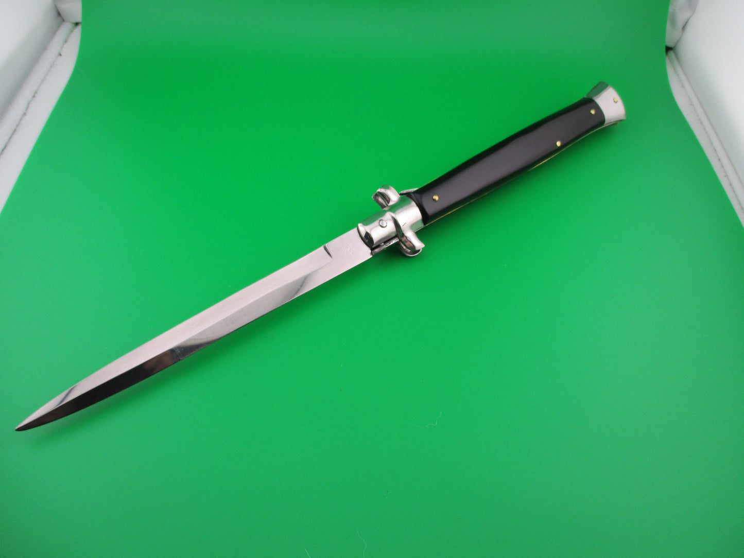 INOX ITALY STAINLESS 33cm Italian Bayonet blade Black Stiletto switchblade knife