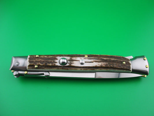 FRANK B ITALY 28cm Italian Swing guard Stag automatic knife