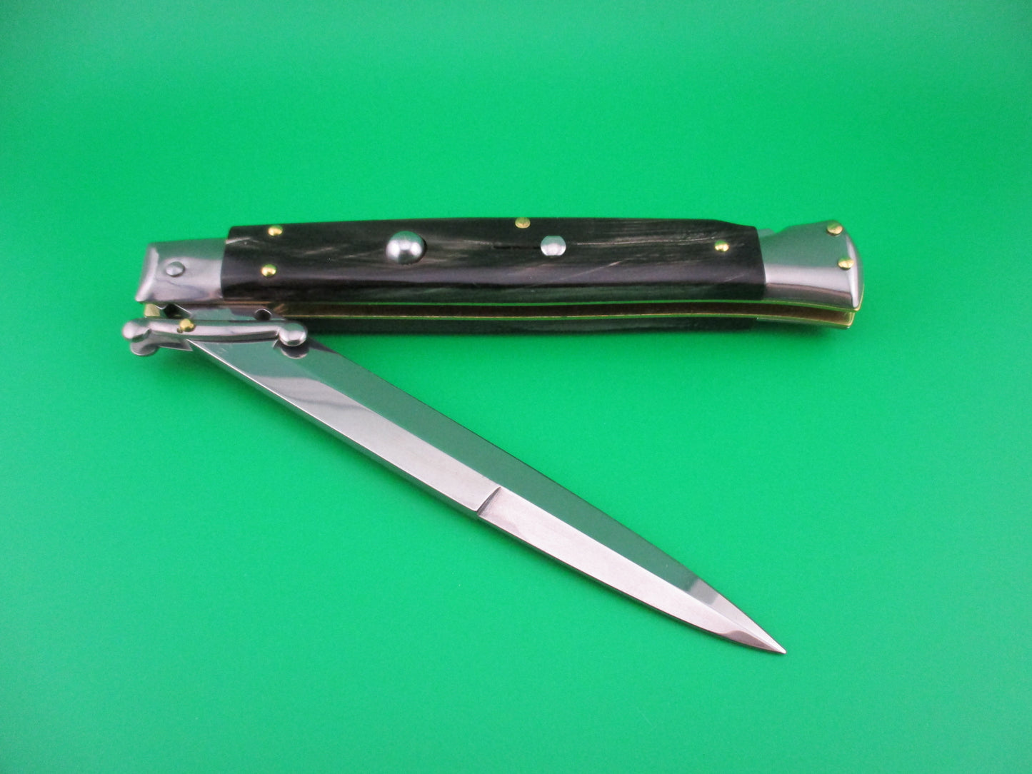 FRANK B ITALY 28cm Italian Swing Guard Dark Horn automatic knife