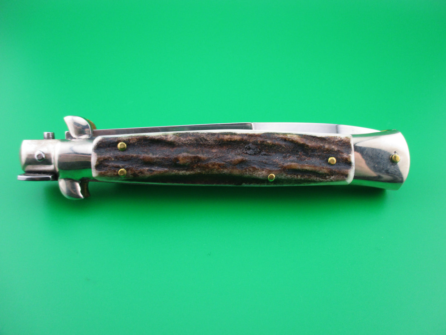 RENZO PASCOTTO 25cm Italian Picklock Stag switchblade knife