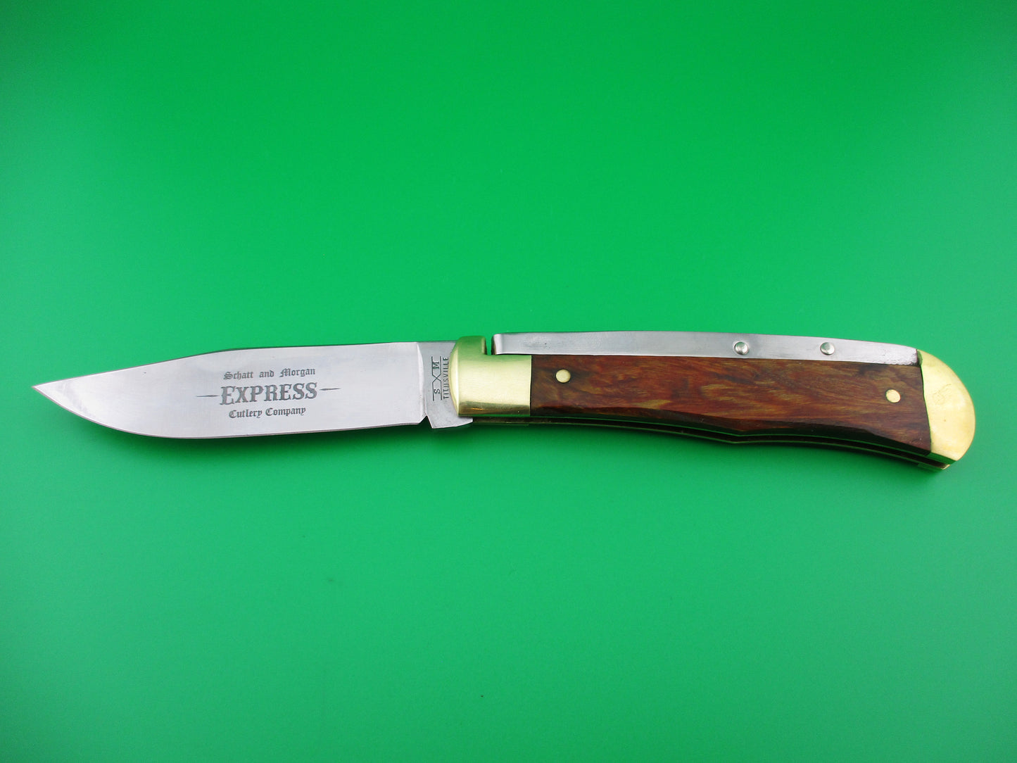 Schatt & Morgan #3 EXP S&M EXPRESS Drop point Red Shockwood knife