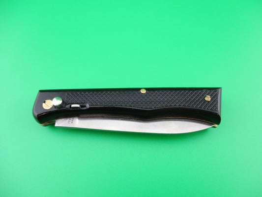FLORINOX ROSTFREI 17cm French black checkered automatic knife NOS