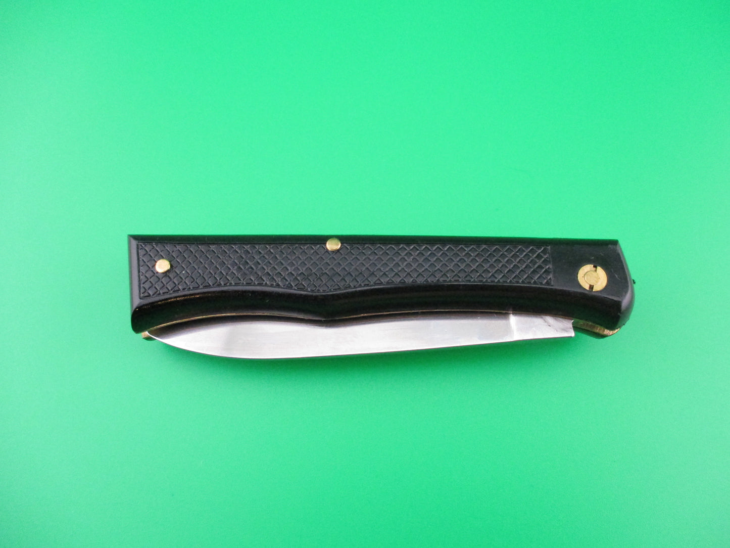 FLORINOX ROSTFREI 17cm French black checkered automatic knife NOS