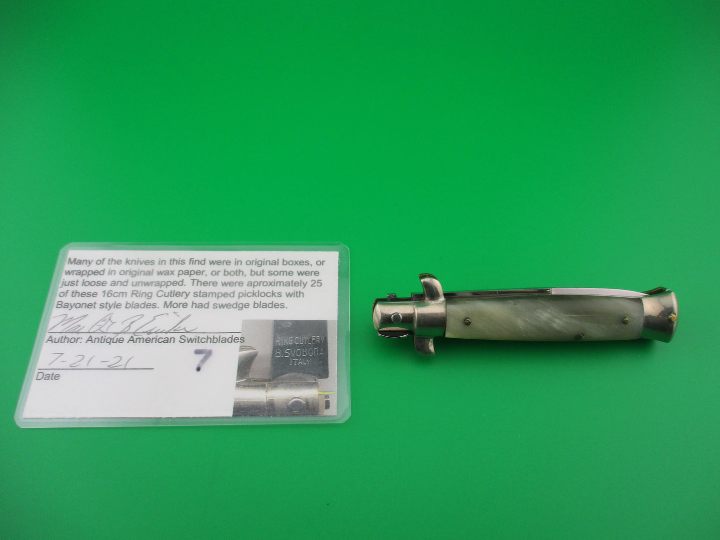 Ring Cutlery BSvoboda Italy 16cm 1950s Picklock switchblade NOS w/ instructions