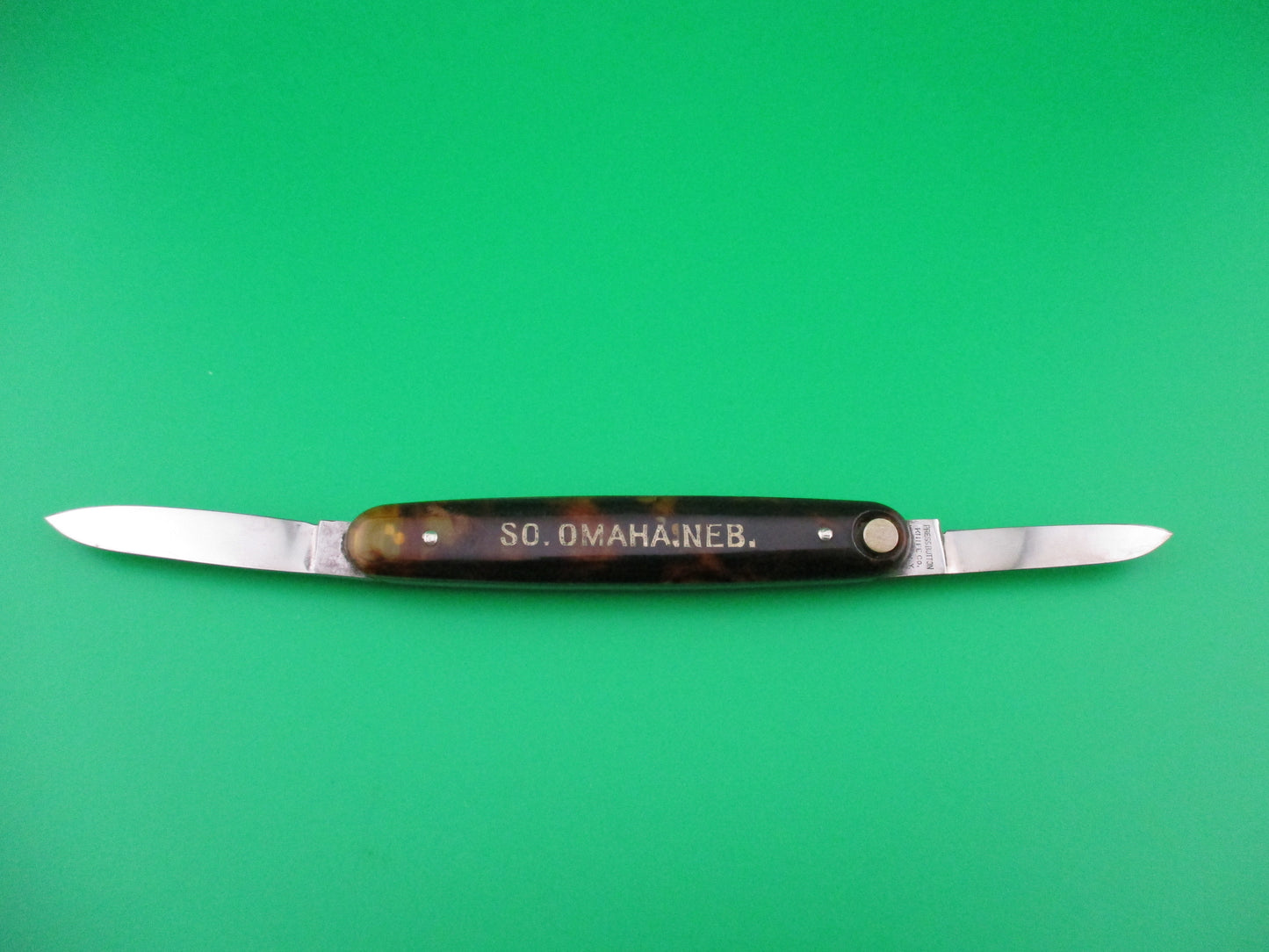 z Press Button Knife Co medium double Tortoise celluloid automatic knife