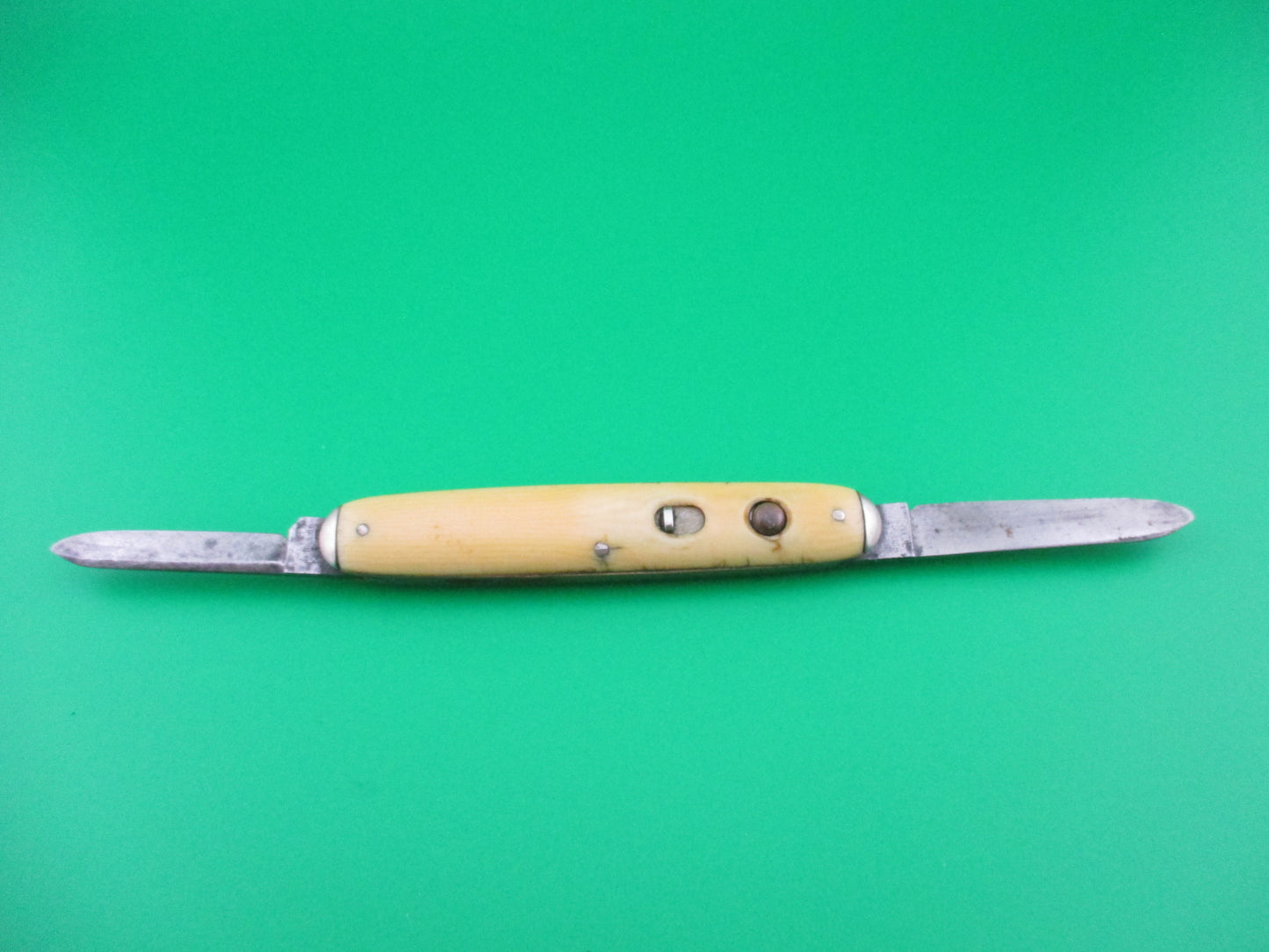 NORVELL SHAPLEIGH Medium Double Ivory cell tip bolsters switchblade knife