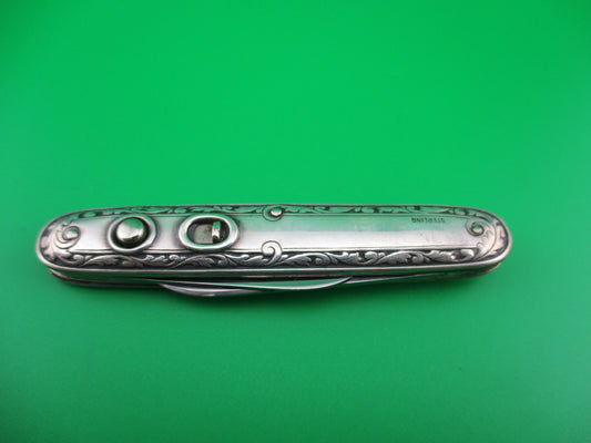 Schrade Cut Co Medium double Sterling Silver Deluxe automatic knife