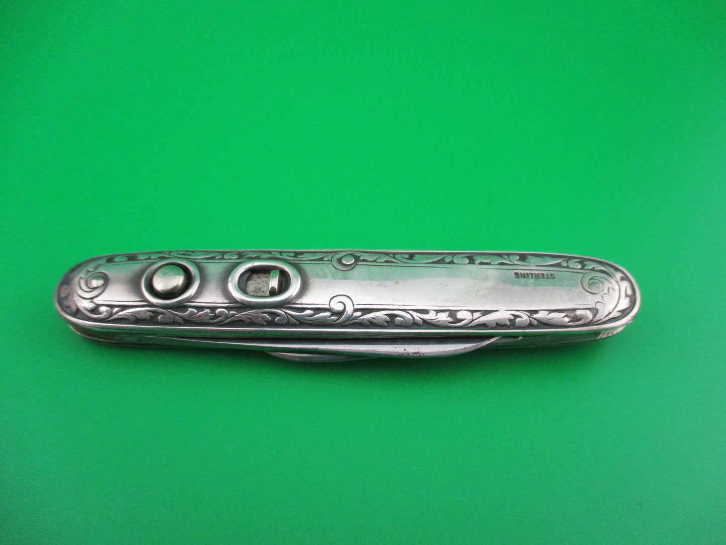 Schrade Cut Co Medium double Sterling Silver Deluxe automatic knife