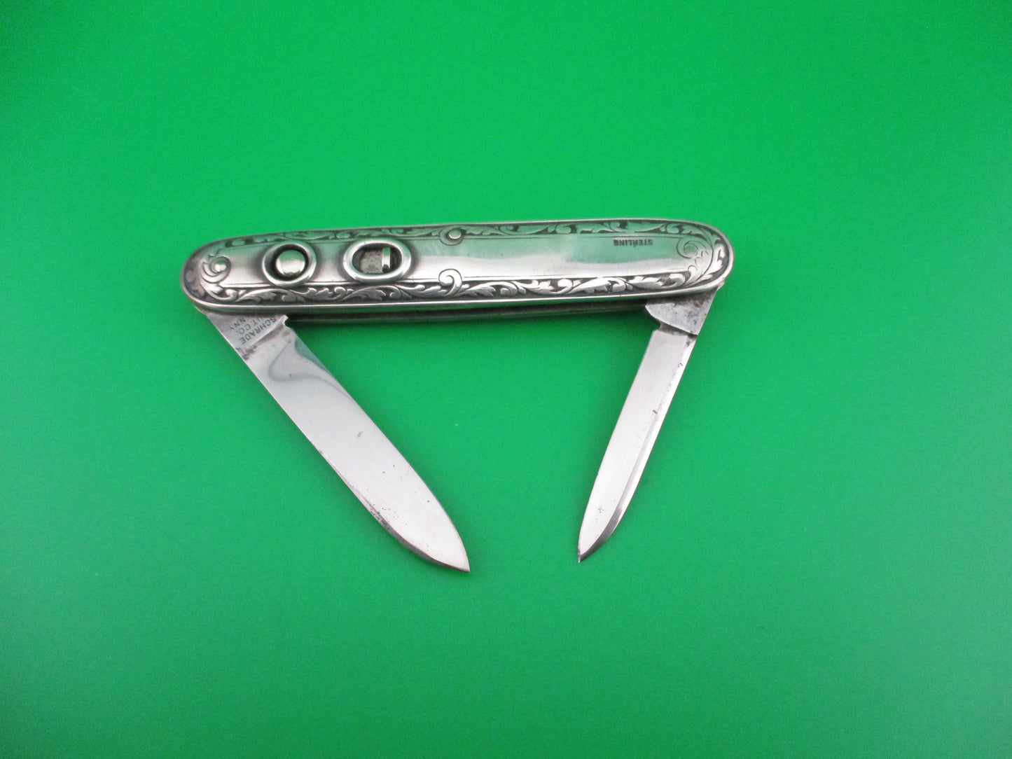 Schrade Cut Co Medium double Sterling Silver Deluxe automatic knife